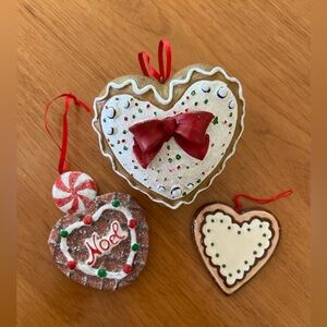 (9) Gingerbread Heart Christmas Ornaments